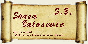 Spasa Balošević vizit kartica